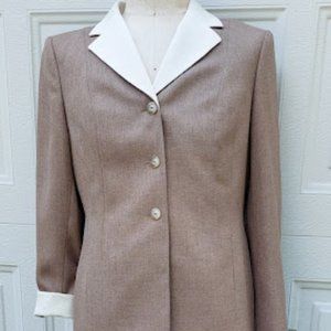 NWT Size 12 Petite Kasper Tan 2-Pc Pant Suit